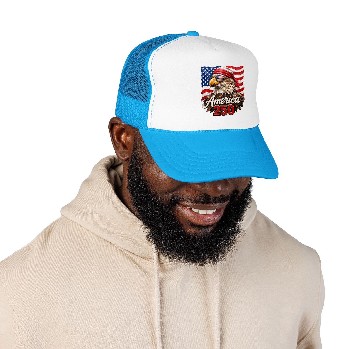 Trucker Hat — Patriotic Eagle "America 250" Foam Mesh Cap