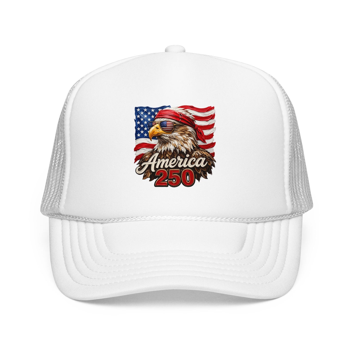 Trucker Hat — Patriotic Eagle "America 250" Foam Mesh Cap