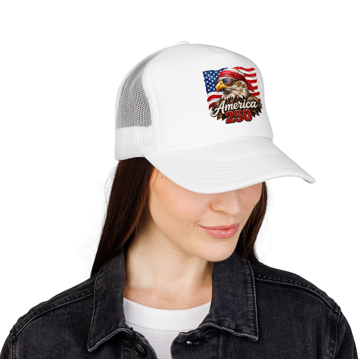 Trucker Hat — Patriotic Eagle "America 250" Foam Mesh Cap