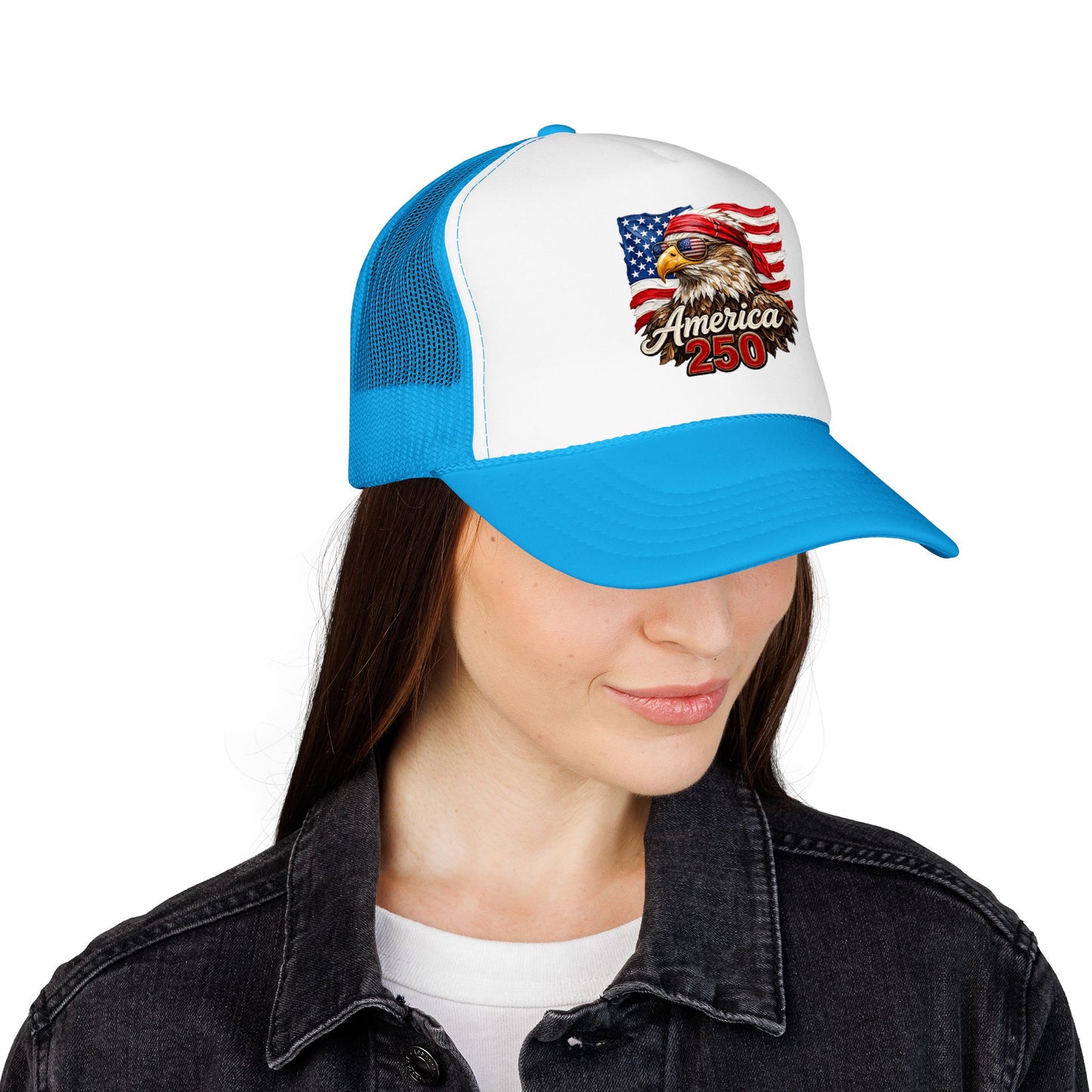 Trucker Hat — Patriotic Eagle "America 250" Foam Mesh Cap