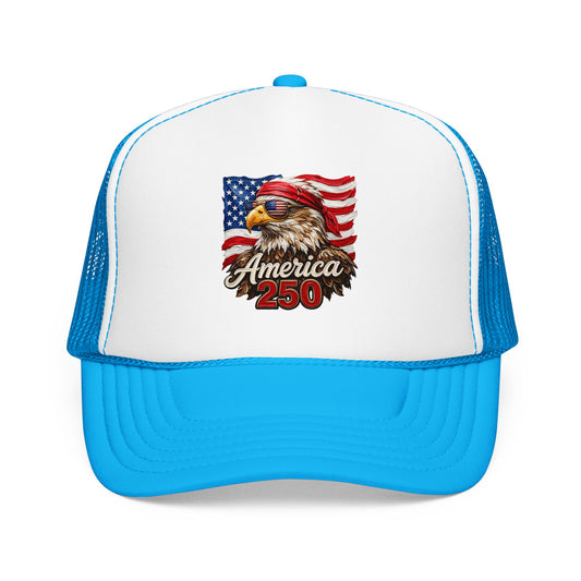 Trucker Hat — Patriotic Eagle "America 250" Foam Mesh Cap