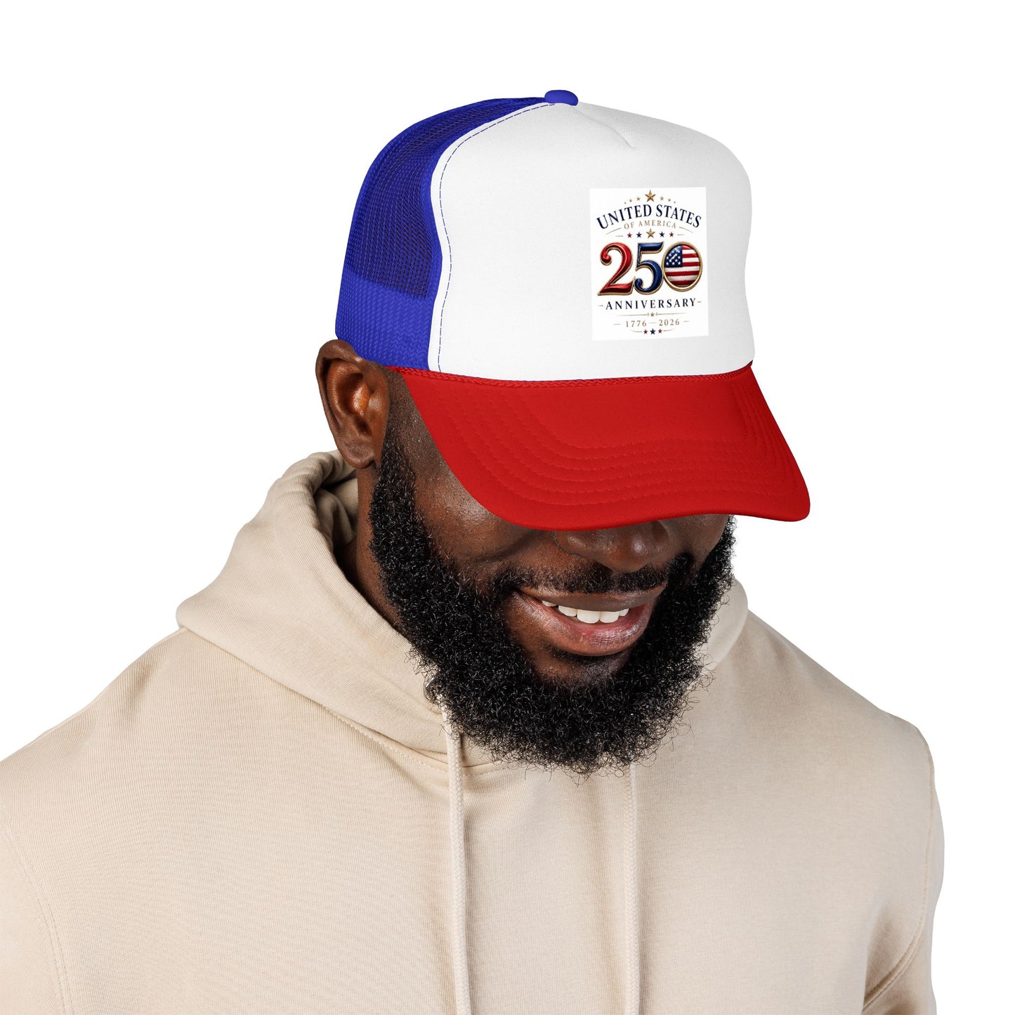 250th Anniversary Trucker Hat — United States Patriotic Foam Cap