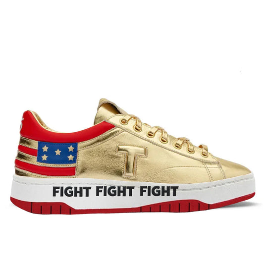 Gold  Low-Top Sneakers Fight Fight Fight